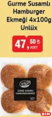 UNLÜX GURME SUSAMLI HAMBURGER EKMEĞİ 4X100 G